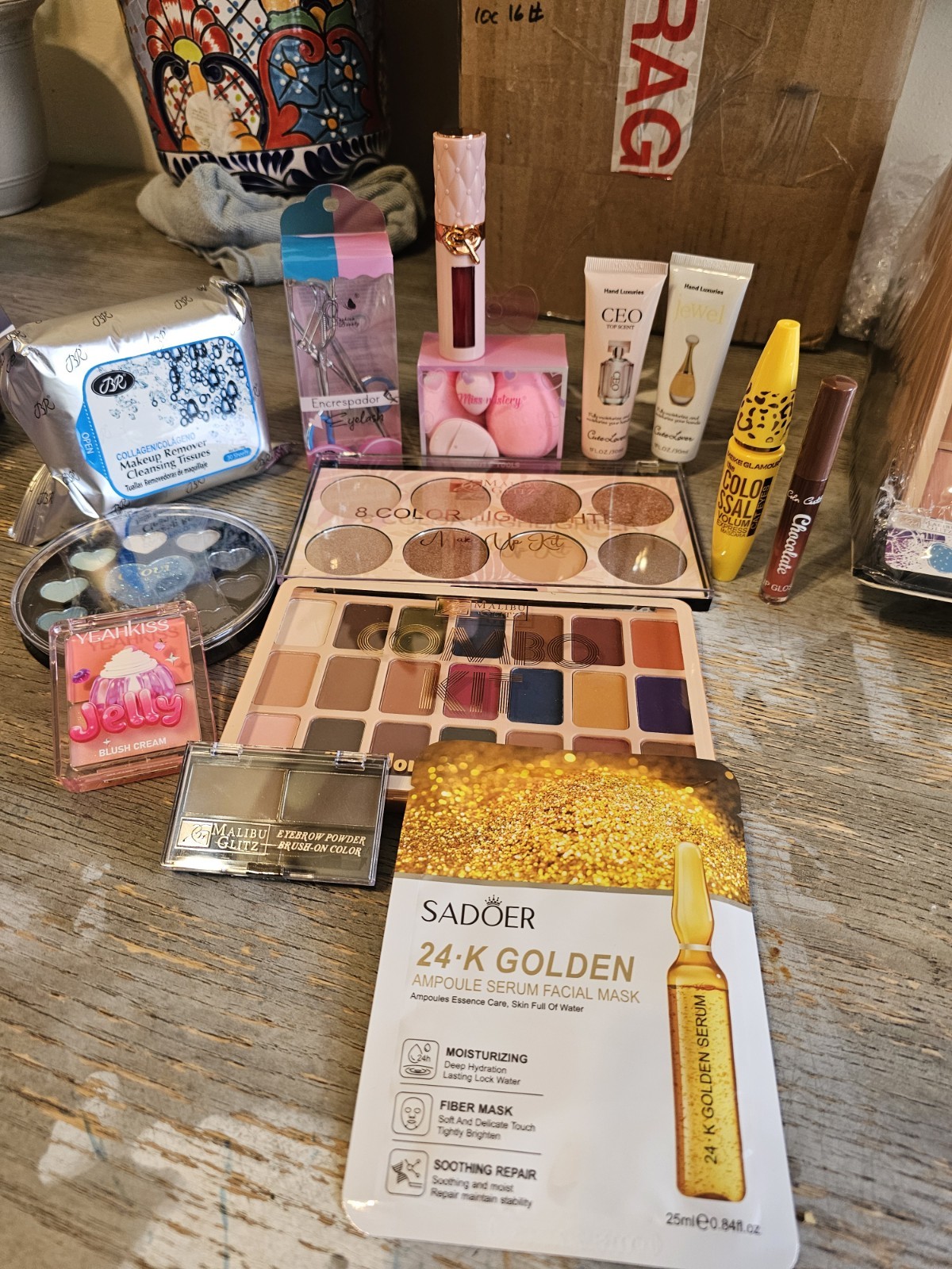 Makeup Mixed of 14 Pc makeup lot lip,eye,blush,mascara, cream. + 2 More gifts.