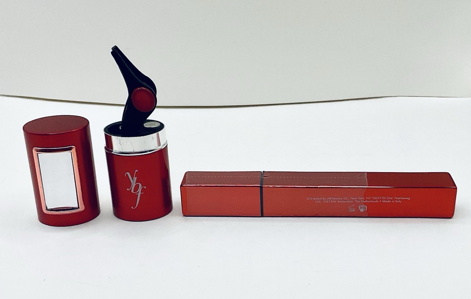 YBF BEAUTY XTREME BLACK MASCARA & LIGHT-UP TWEEZERS IN MIRROR CASE RARE HTF NOS