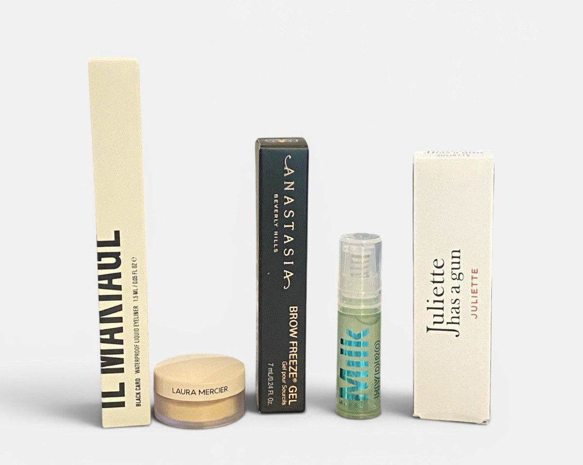 5- Piece Beauty Bundle FULL/TRAVEL/SAMPLE-SIZE EVERYTHING SHOWN