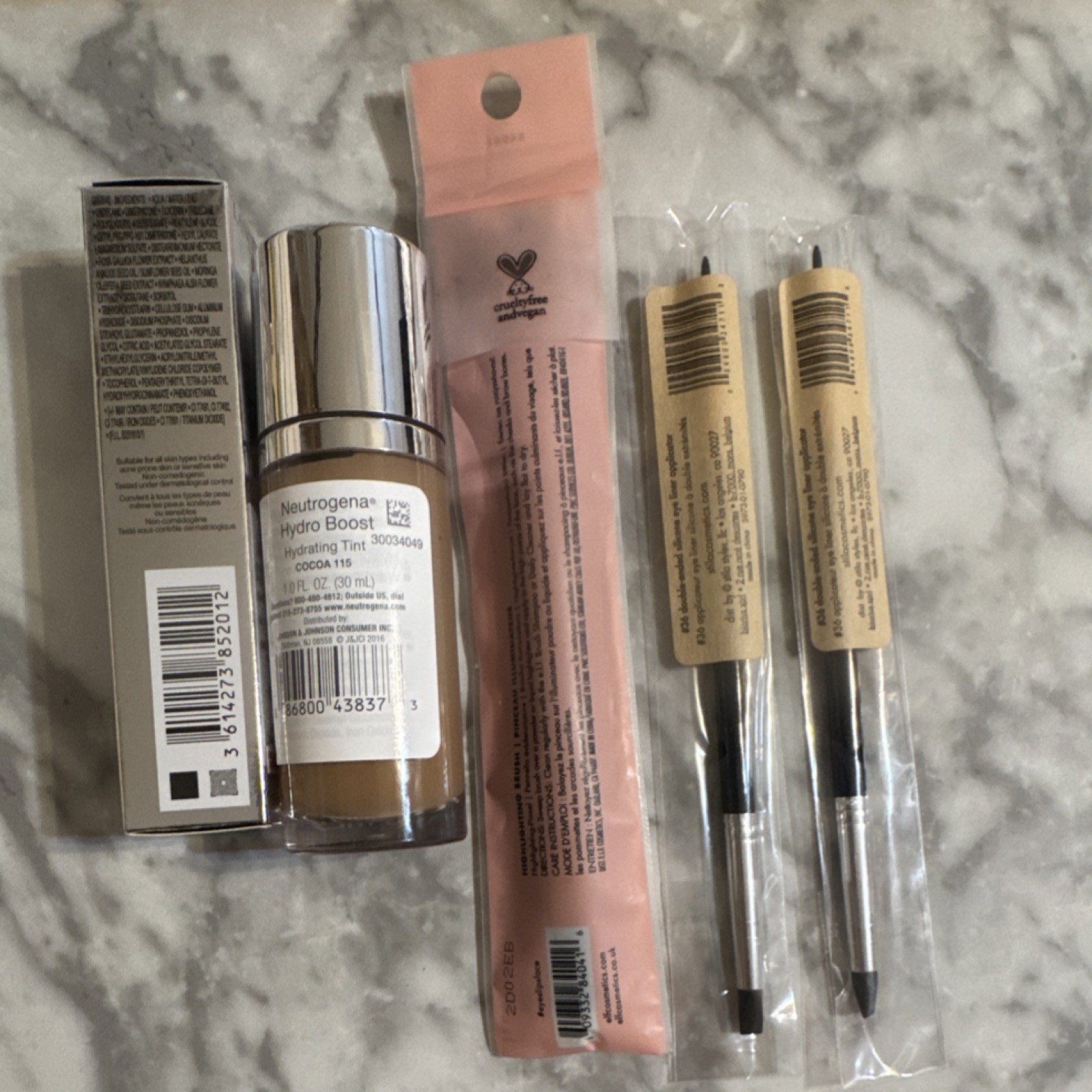 Lancôme, Neutrogena, e.l.f., stila Makeup Lot Hydrating Full Size, Tint, Brushes