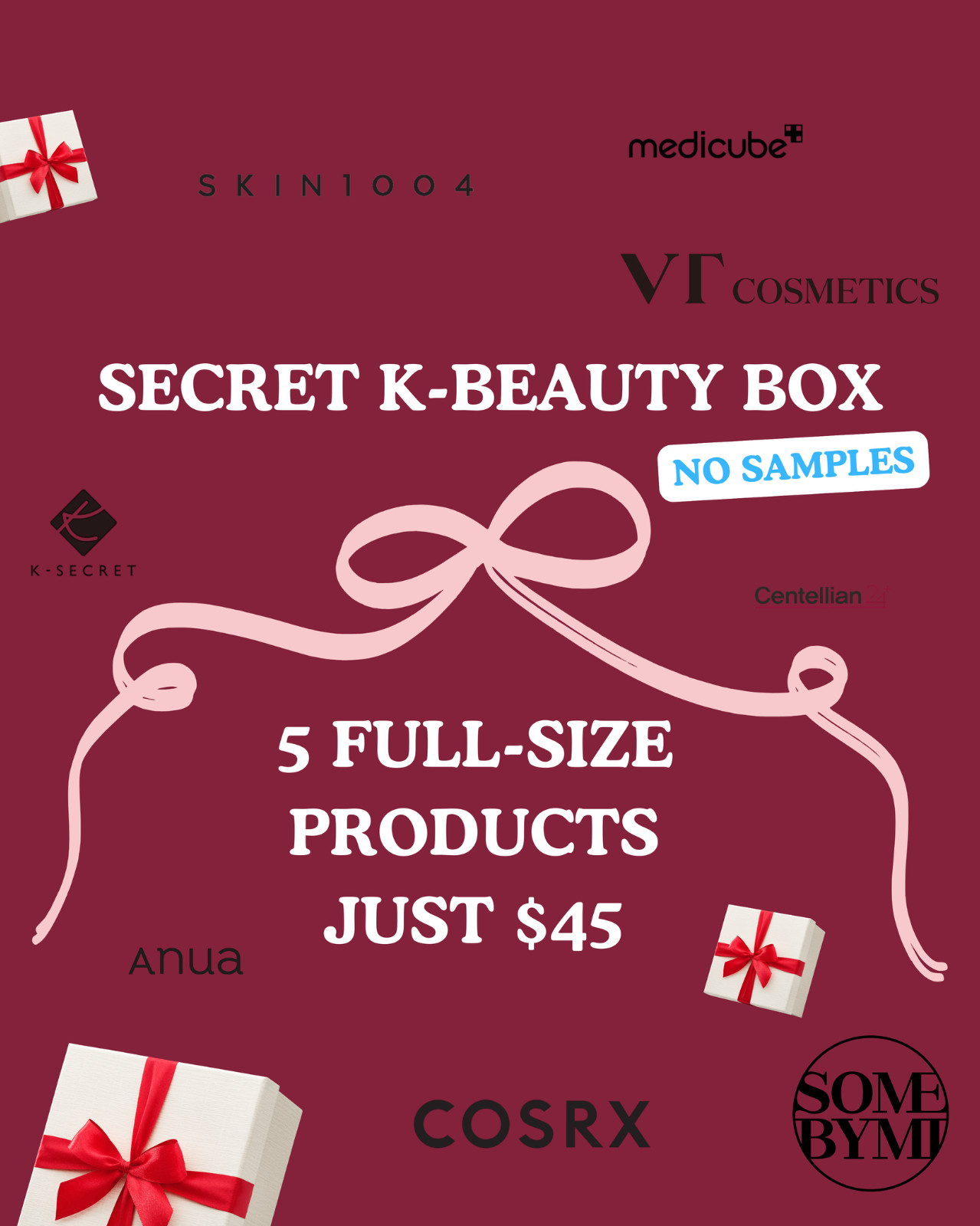 Mystery K-Beauty Box – 5 FULL-SIZE Korean Skincare Products Anua Medicube
