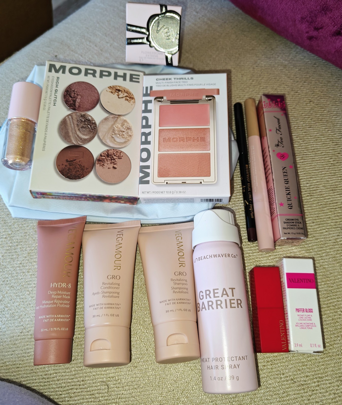 Beauty Bundle Feat: Morphe, Too Faced, Valentino, Veglamour, V&R 5ml Edp +