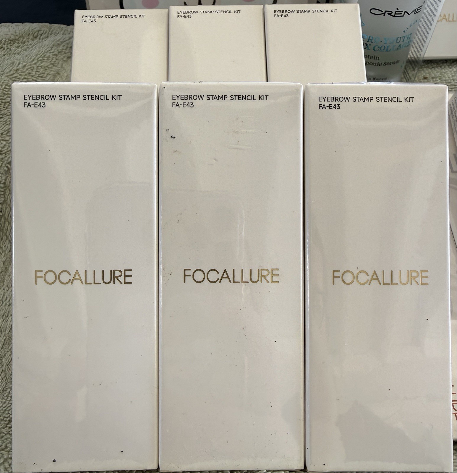 Assorted Focallure Brow Stamp Kit FA-E43 + Brow Pen + Shadow FA-E08 + Masks
