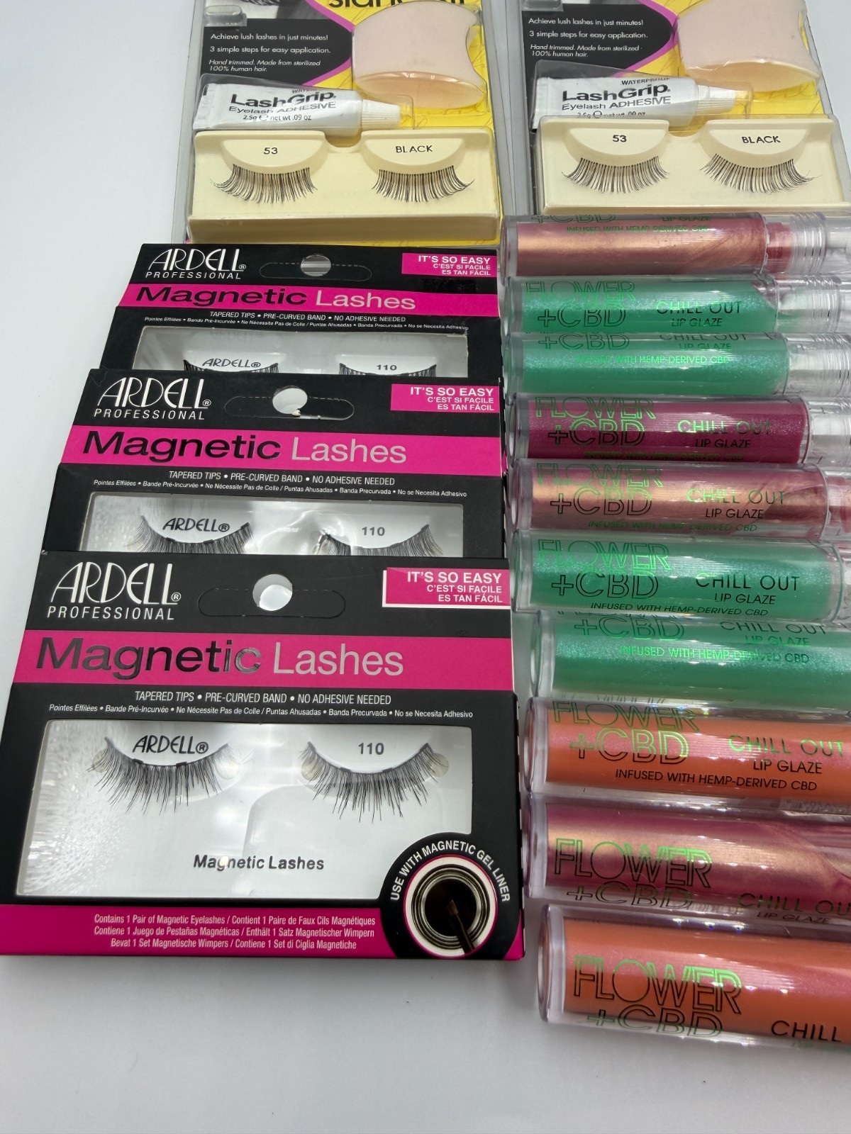 15PCS Mixed Beauty Lot Makeup Assorted Lip Products False Lashes Ardell Flower