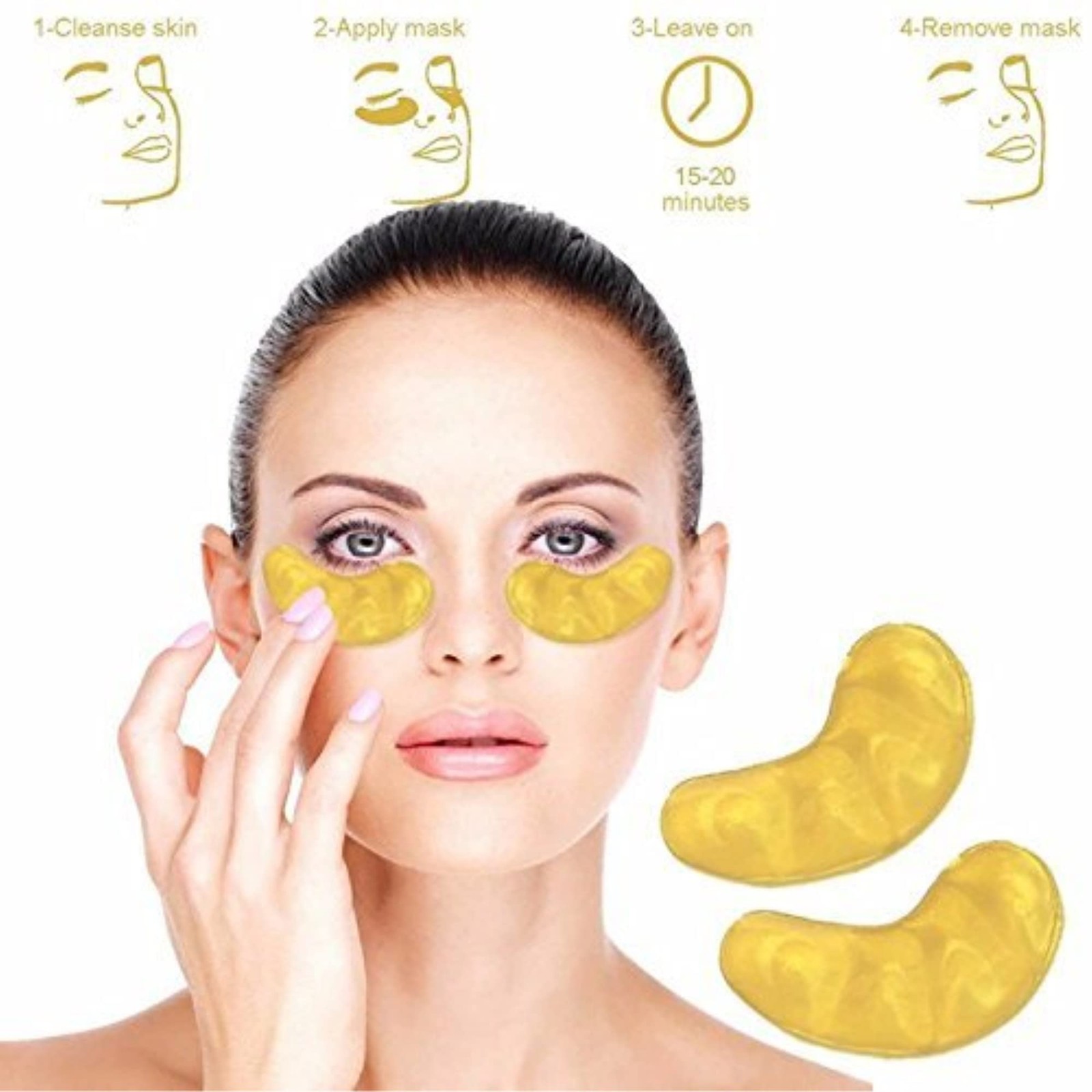 10/20/30/50/60/80/100 pairs wholesale New Crystal 24K Gold Powder Gel Collagen.