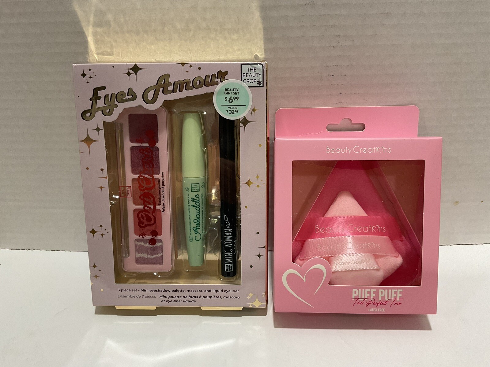 Eyes Amour Makeup Kit & Beauty Creations Puff Puff- New