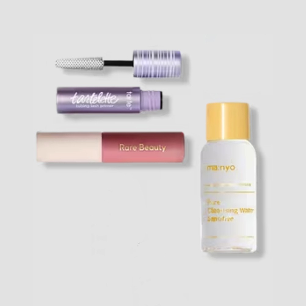 ULTA BEAUTY 16 PIECE Skincare Makeup Perfume Samples – Blue Travel Bag