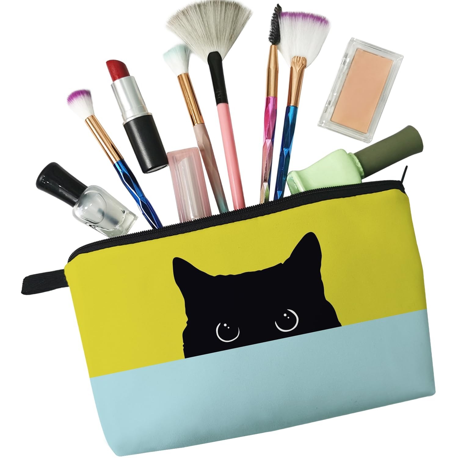 Kitten Gifts Black Cat Makeup Bag Cute Makeup Organizer Bag Travel Toiletry Z…
