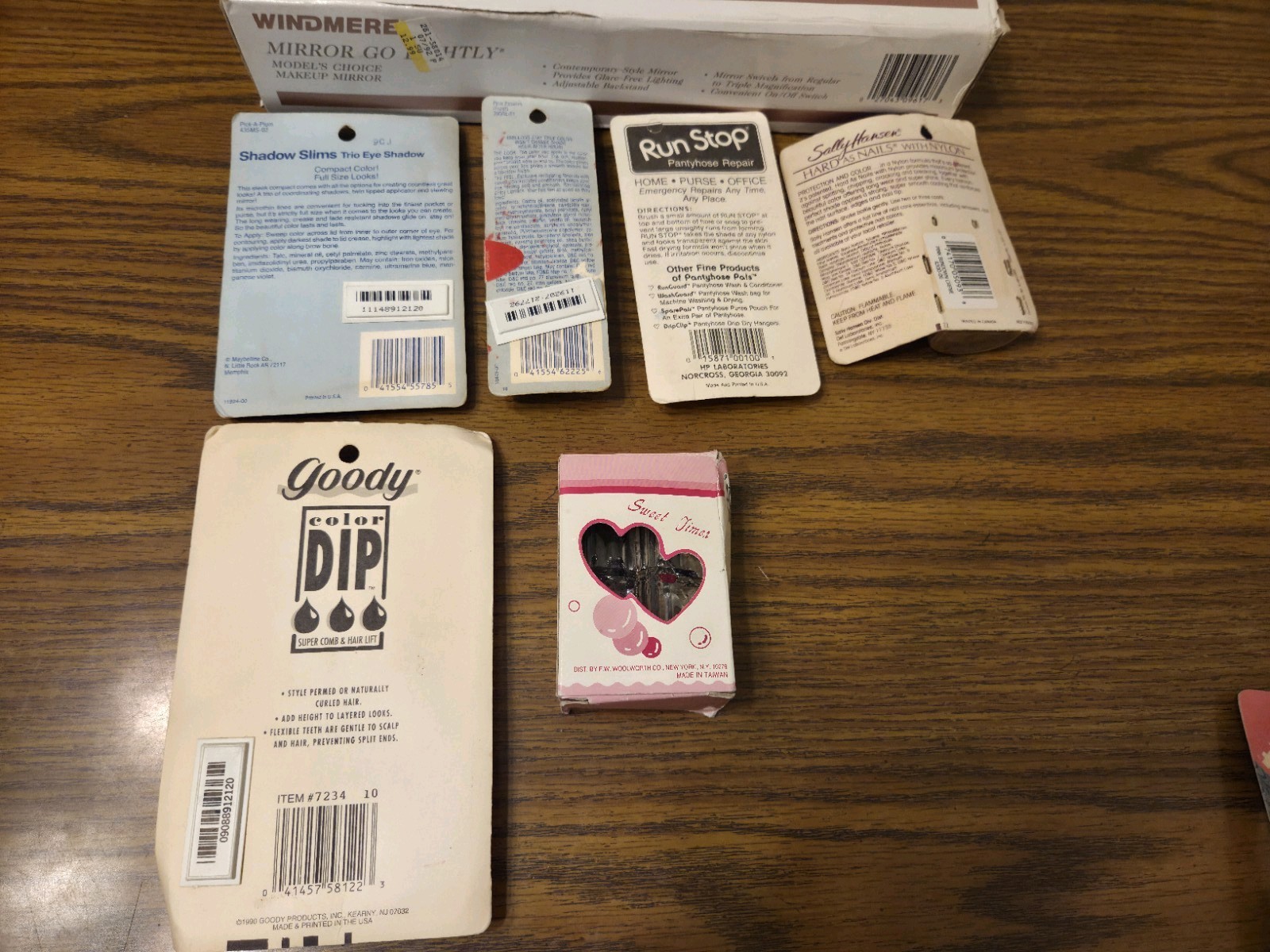 Vintage Makeup Mirror Lip Stick Nail Polish Brush Lot of 7 New Sealed Rare Items