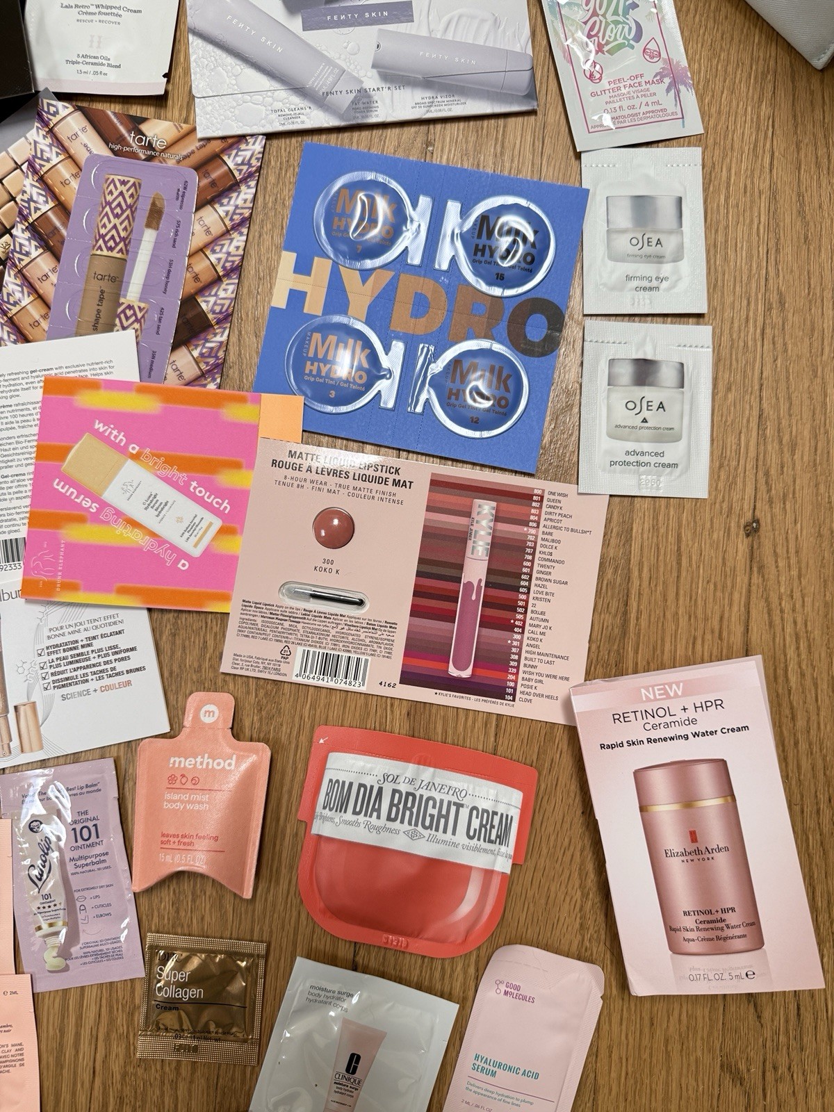 Huge 40 Travel Sample Lot Makeup Bag Tom Ford Fresh Drunk Elephant Prada Tarte