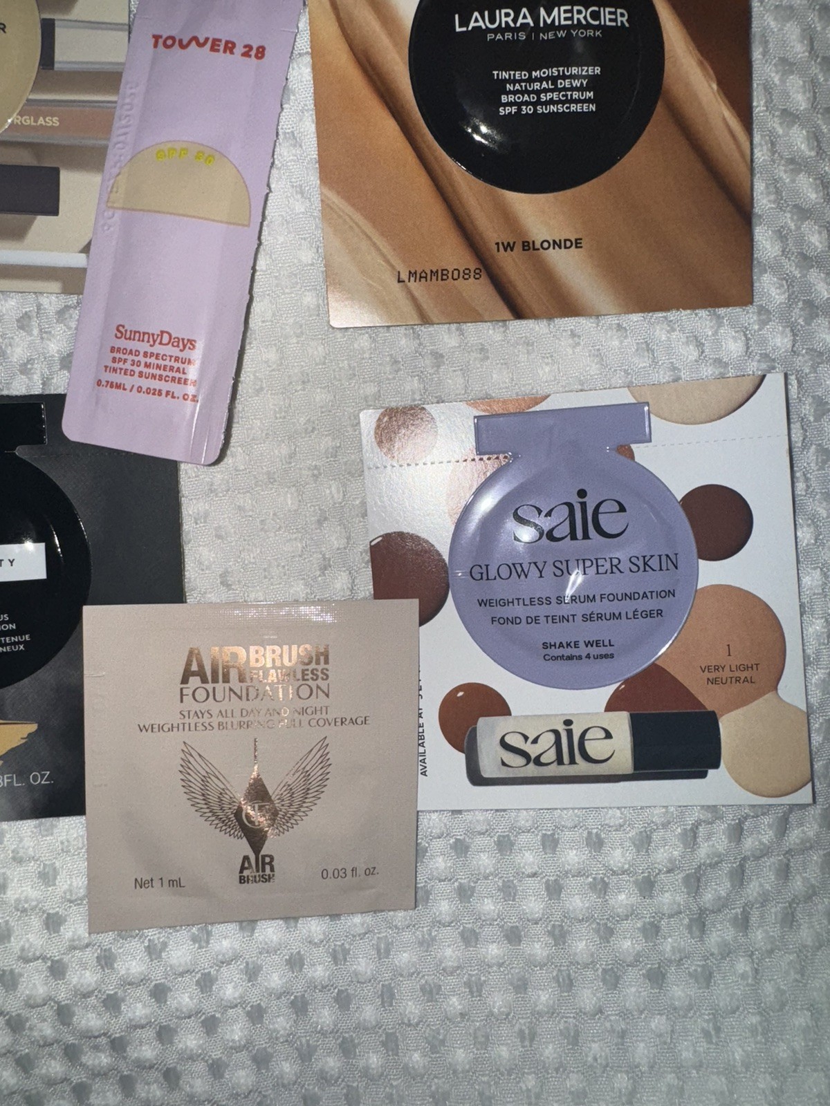 Lot of 10 High-End Foundation/Concealer Samples (Light Shades)