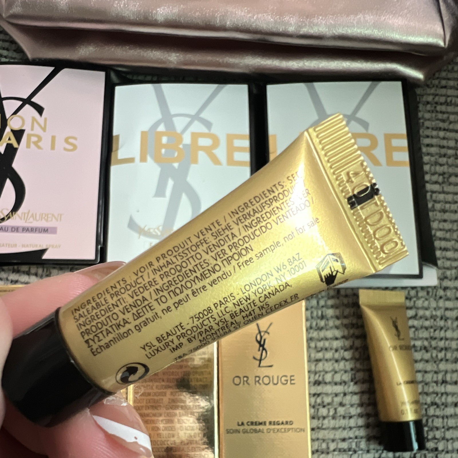 Yves Saint Laurent Sample Lot Libre Mon Paris Or Rouge Top Secrets Shock w/ Bag