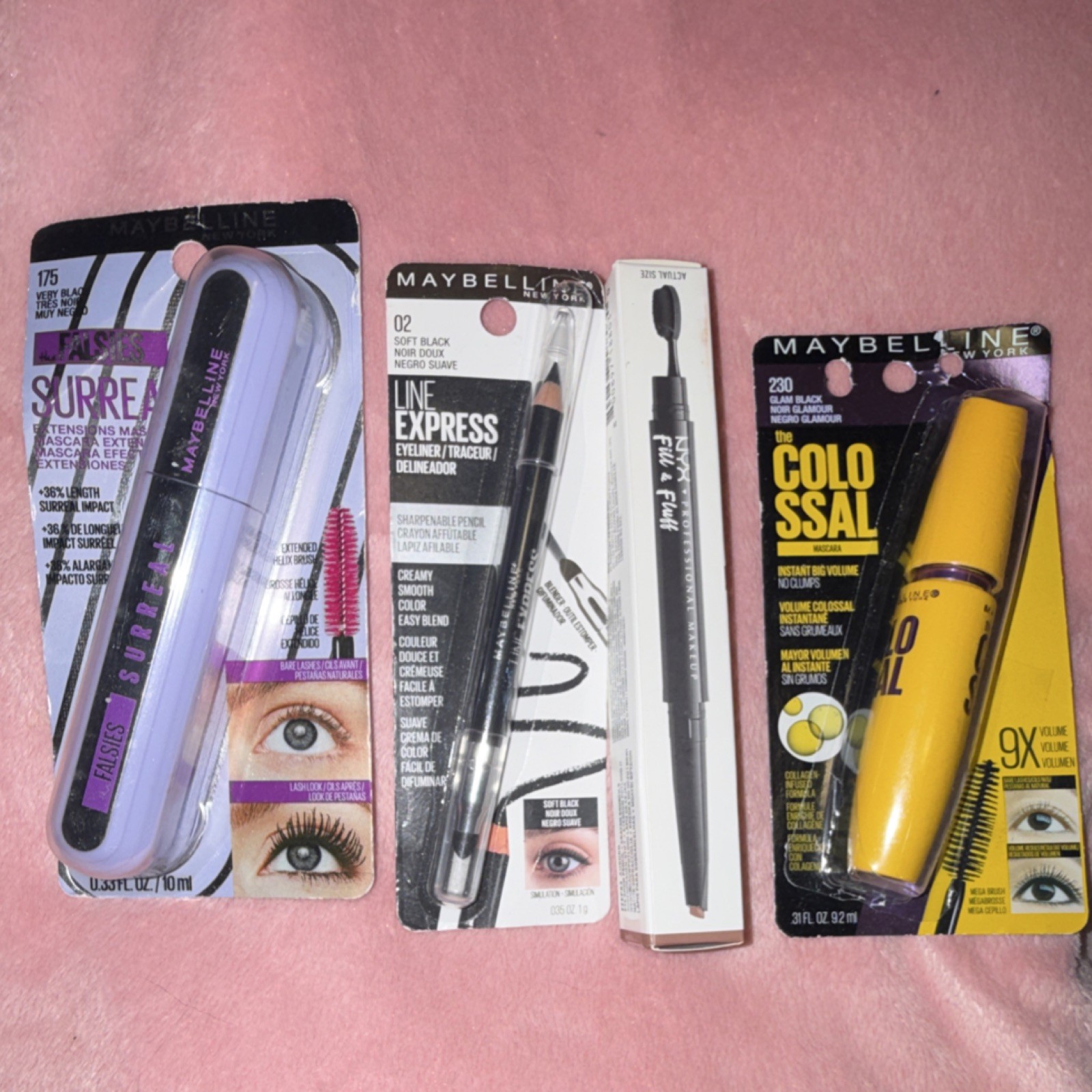 Maybelline NYX Full Size Makeup Lot Falsies Surreal Colossal Line Express