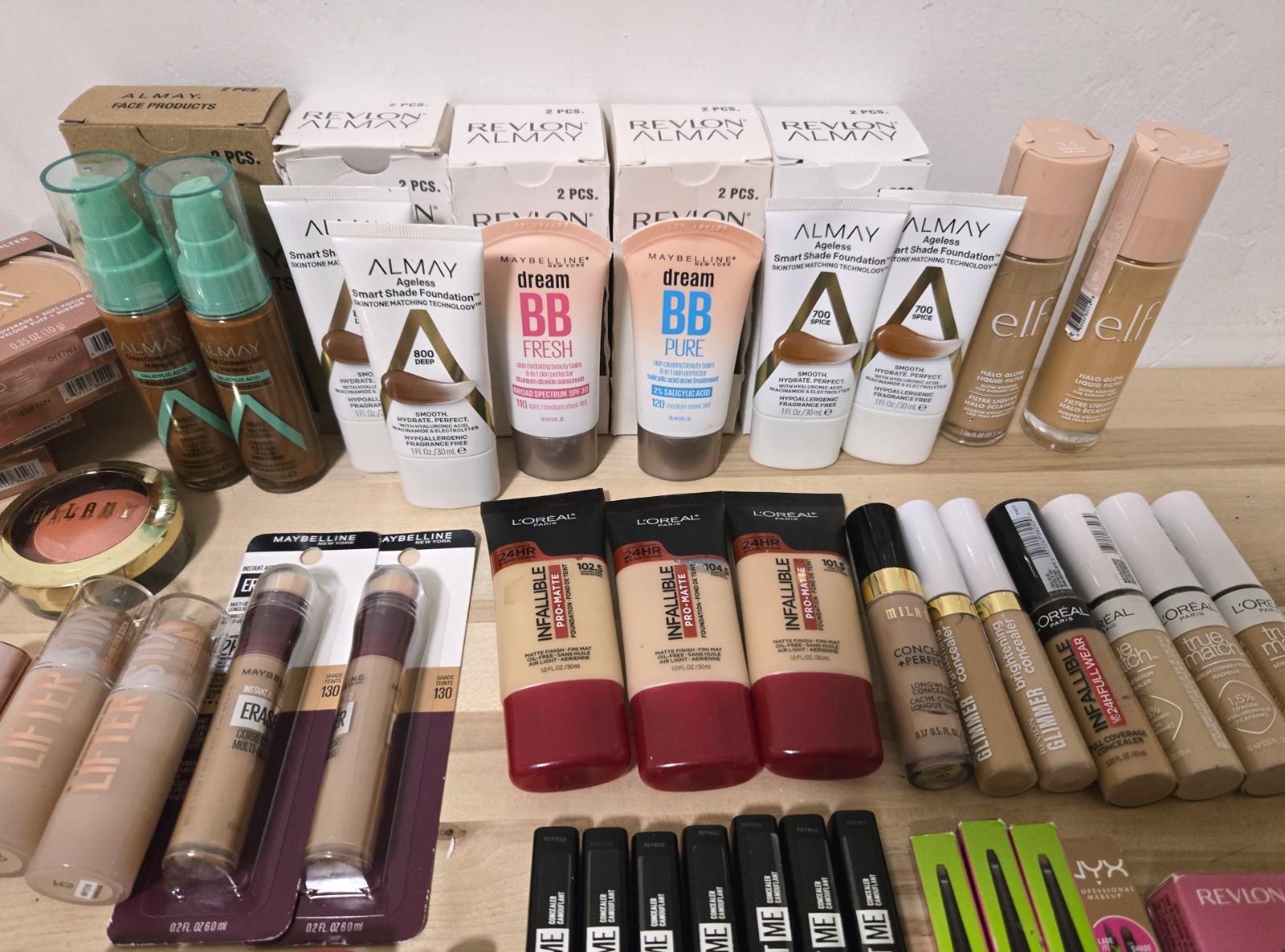 100 Pc Mixed Makeup Wholesale Lot – Revlon Elf Maybelline L’Oreal Milani Nyx