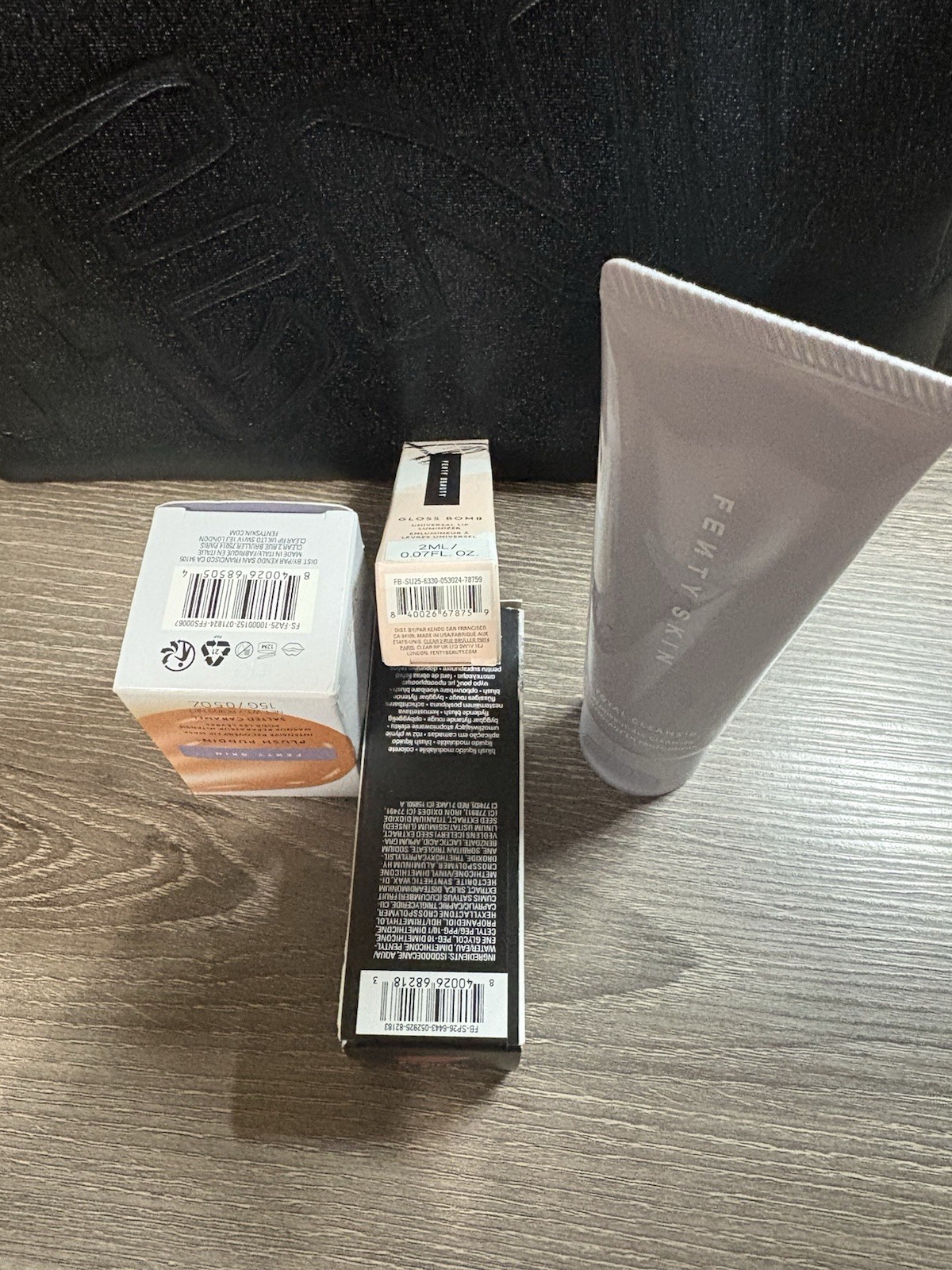 Fenty Beauty Mini Makeup Set + Black Pouch – Fussy 02 Bow’Peep 01 Salted Caramel
