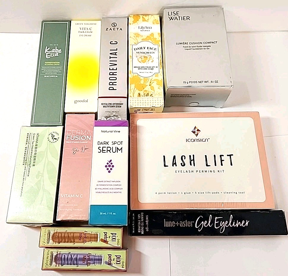 LOT OF 12 NEW Pieces Mixed Makeup Beauty & Korean Skincare All Full-Size Items