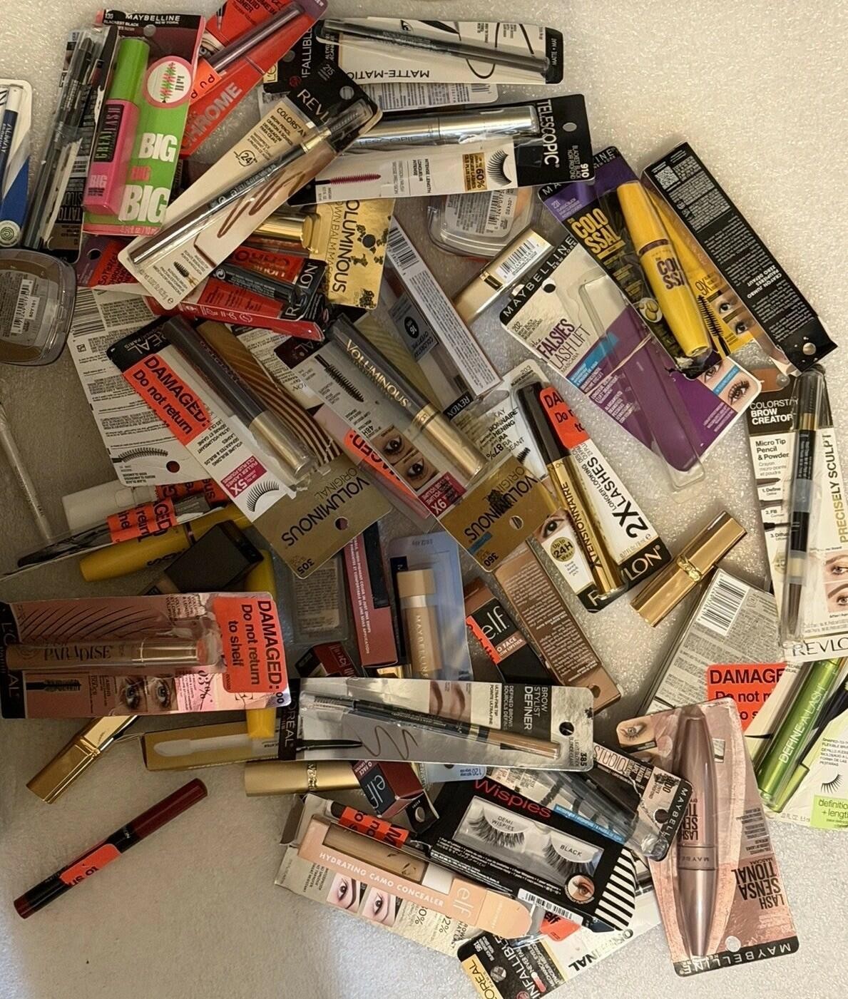 100 pcs Useable Mixed Name Brand Make Up Lot ! Read Des!