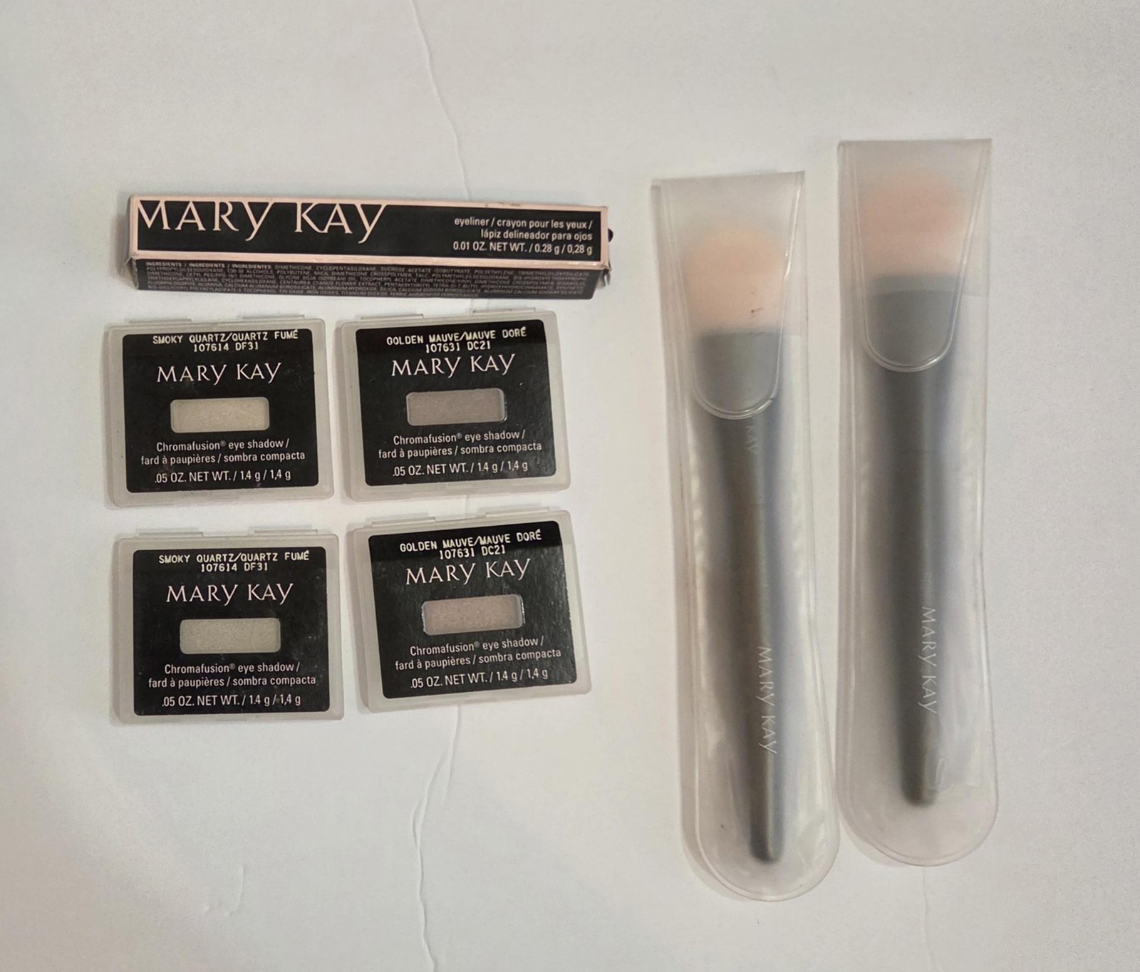 Mary Kay Chromafusion Eyeshadow Lot Smoky Quartz Golden Mauve Full Size Italy