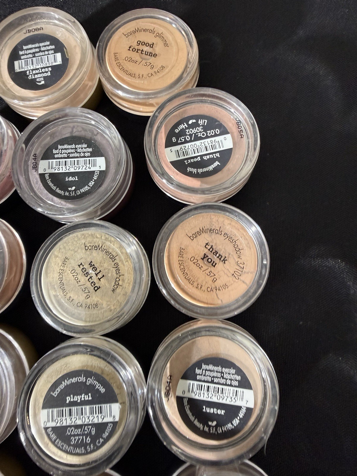 Huge Lot of 14 BARE ESCENTUALS bareMinerals i.d. Eyecolor Glimmer Blush