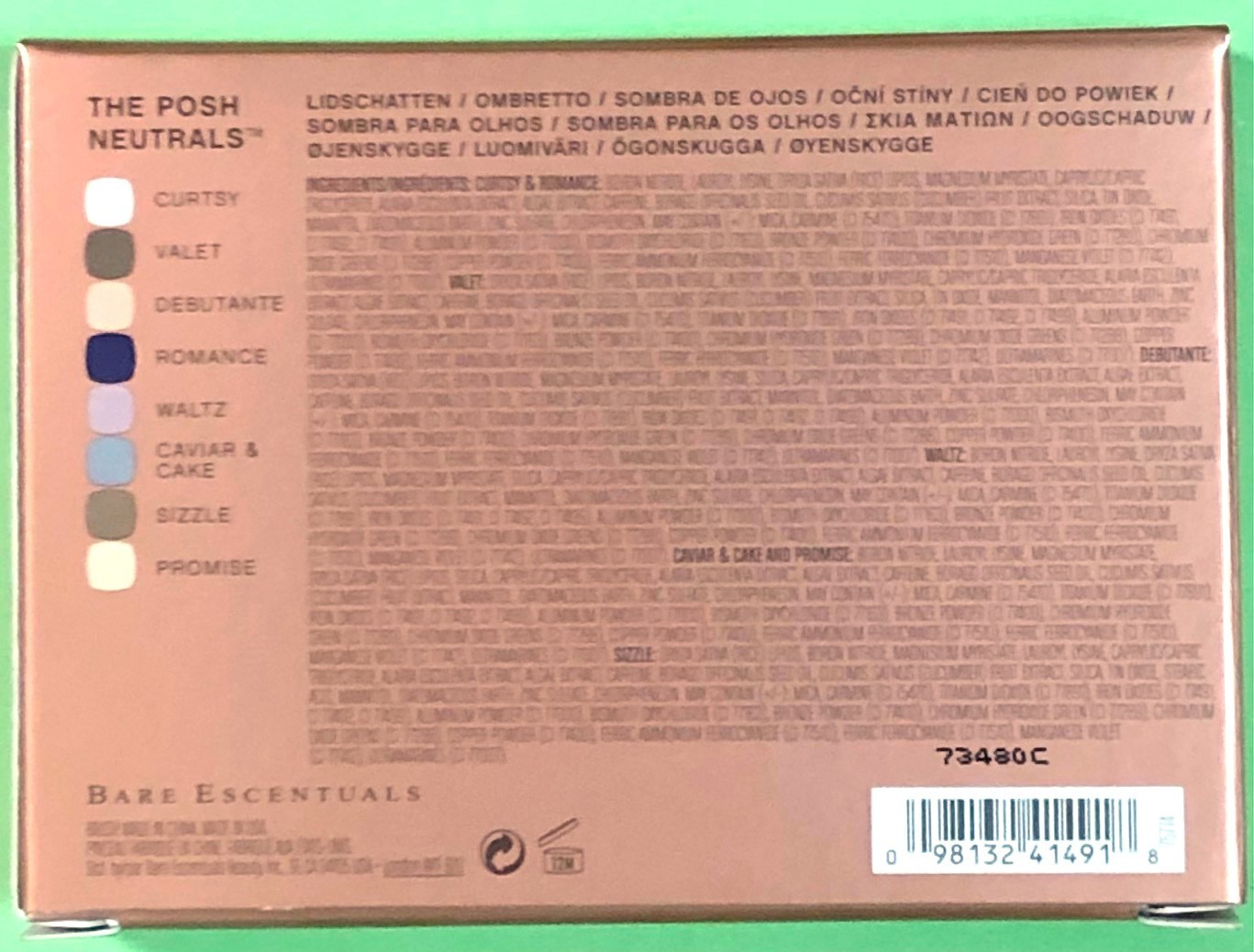bareMinerals 4 Items THE POSH NUTRALS,INVISIBLE LIGHT,2TONE BRUSH,EYE COSUMECASE
