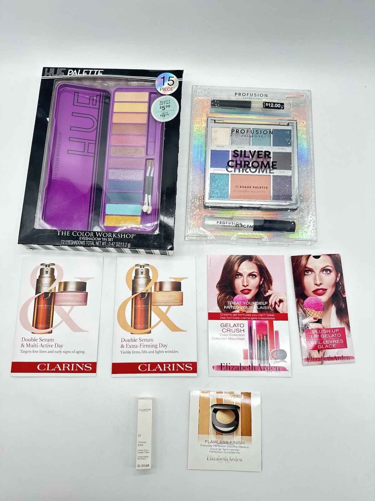 Lot of 11 – Elizabeth Arden, Clarins & Other Beauty Products & Samples – NWOB