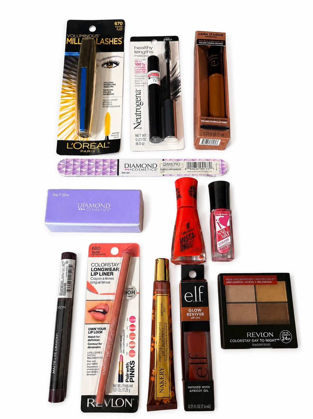NEW Sealed Beauty Bundle Lot 12pc e.l.f. Revlon L’Oréal Sally Hansen Neutrogena