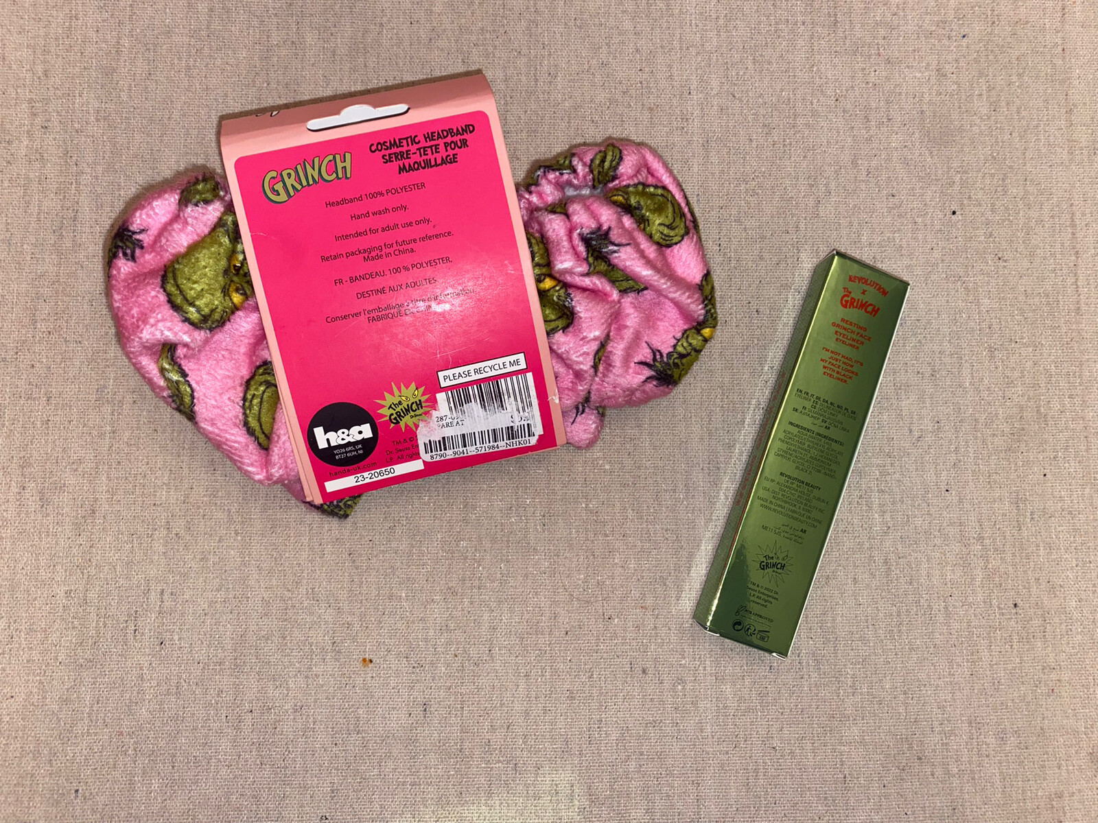 NEW / SEALED! The Grinch x Makeup Revolution Eyeliner & Headband Holiday Set 2