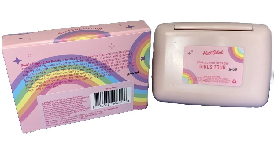 (2-PACK) Half Caked Double Dipper Color Duo Girls Tour .20oz Blush + Highlighter