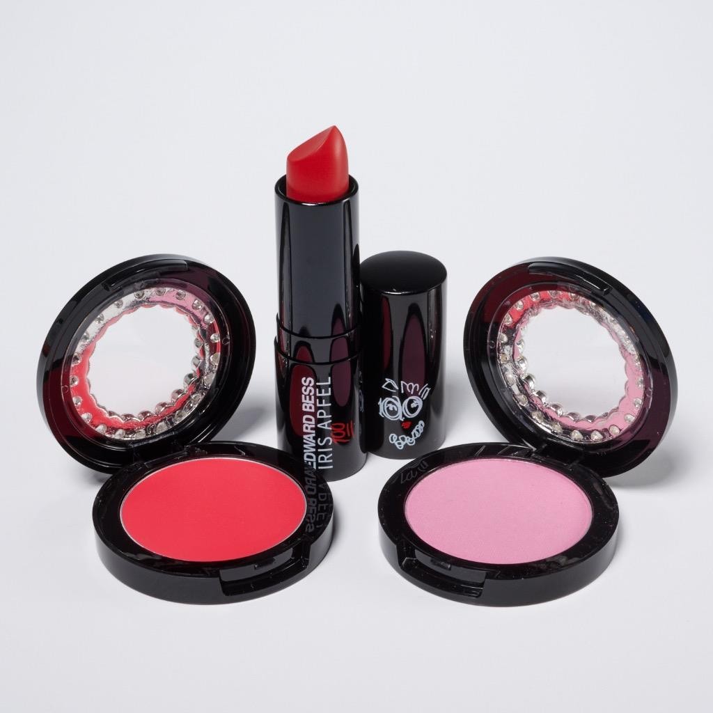 Iris Apfel 2-Pc Lot Edward Bess Makeup Kit & “Musings of a Geriatric Starlet”