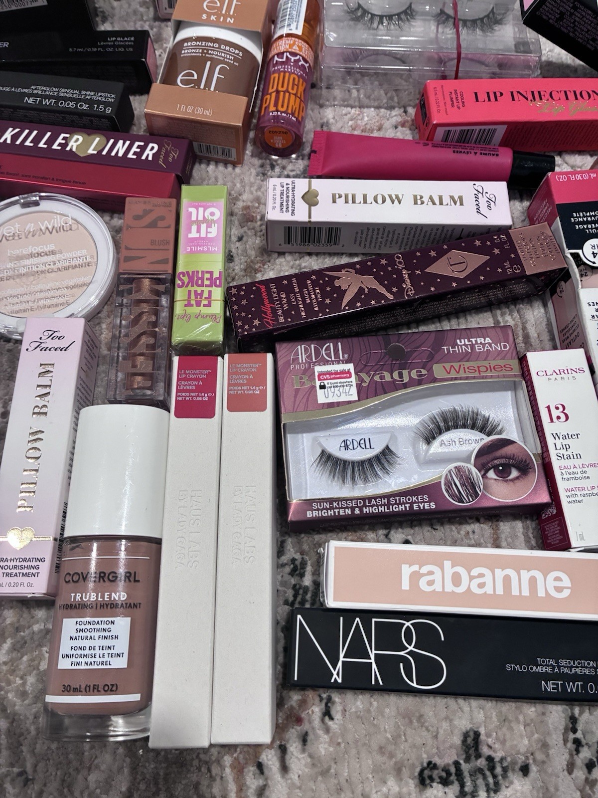 NARS, Too Faced Born This Way, Lip Injection, Rare Soft Pinch, Pillow Balm Lot