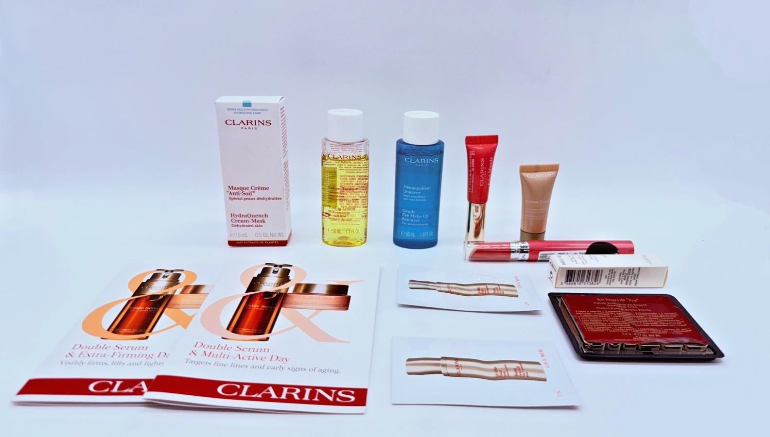 Lot Of 14 – Clarins Makeup & Skincare Beauty Products Travel-Friendly – Open Box