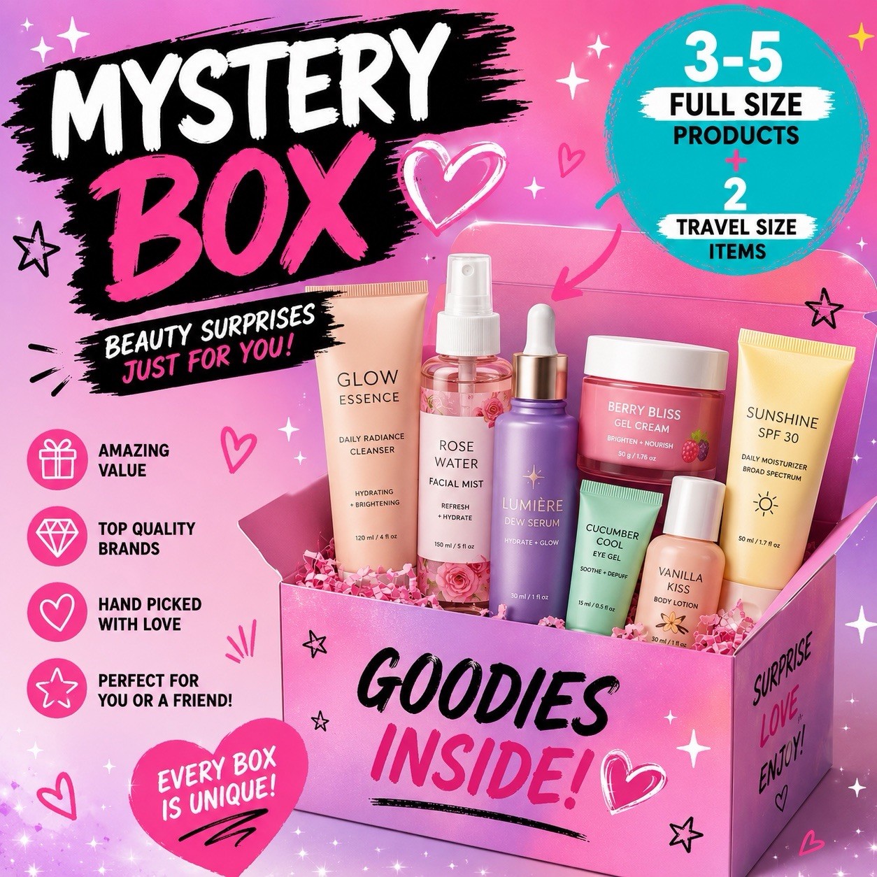 Beauty Mystery Box/ Bundle Self Care Gifts New Surprise! Gift Keep Resell