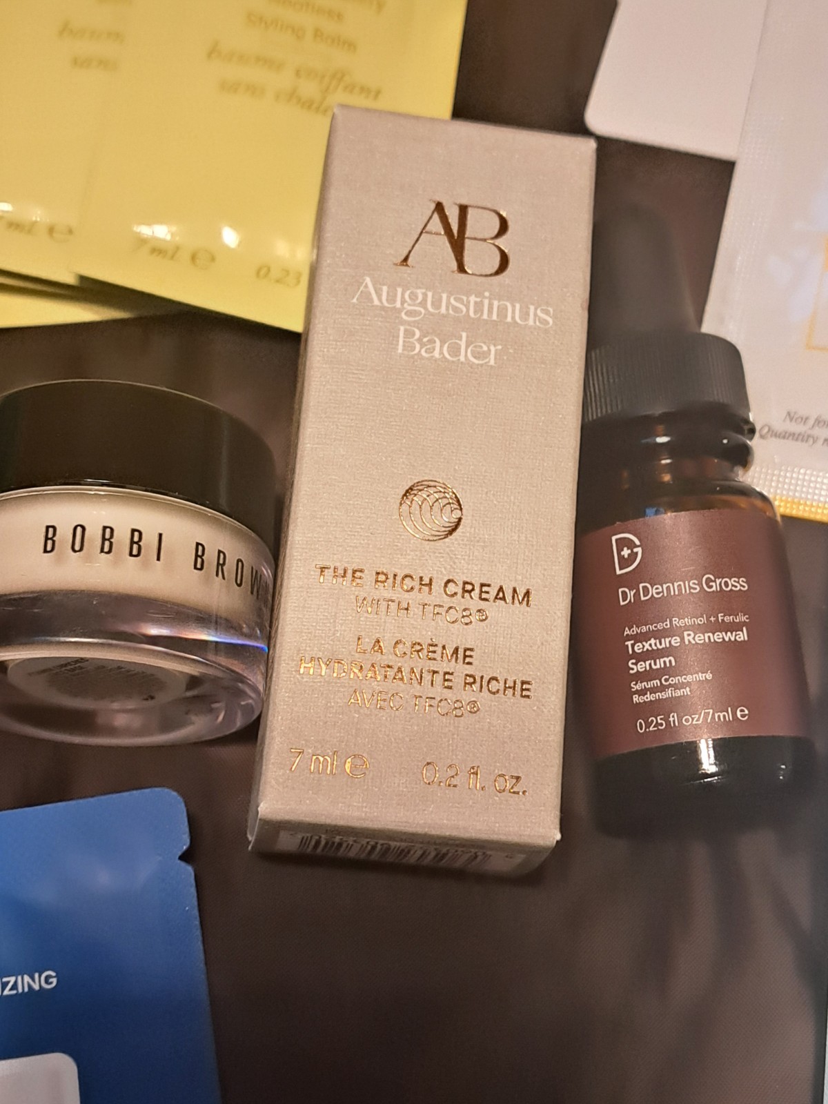 Lot 34 Beauty Samples & La Mer Zip Bag ~ Elemis-Lancome-Dior-Gucci-Oribe-Kiehl’s