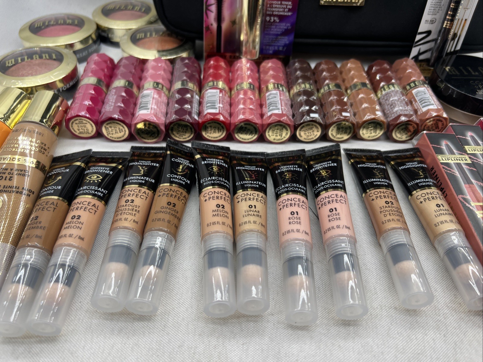 Huge Lot of Milani Cosmetics – 42 Total Pieces Plus Cosmetics Travel Bag $400+