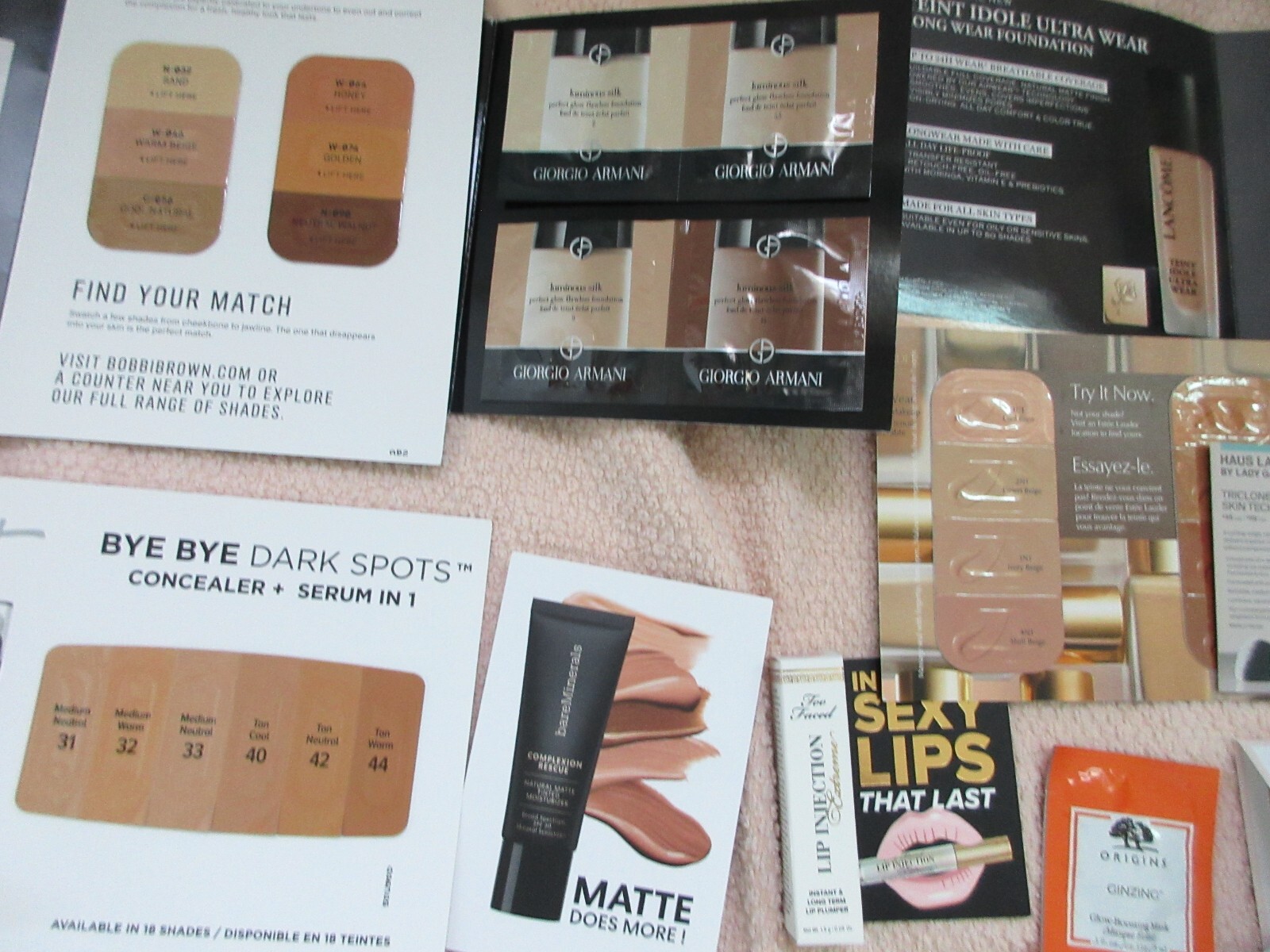 MEGA SIZED LOT OF 37 BEAUTY SAMPLES NAKERY, DIOR, HAIR, FOUNDATION SKINCARE