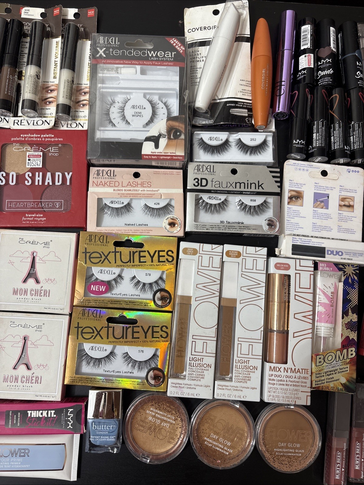 Mixed make up bundle creamy Revlon Maybelline LA Girl Rimmel Ardell NYX &70 pcs