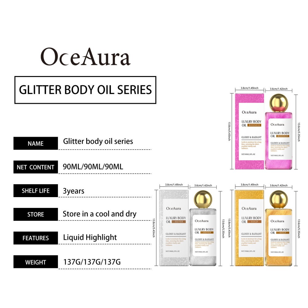 glitter body oil series deep facial whole body skin