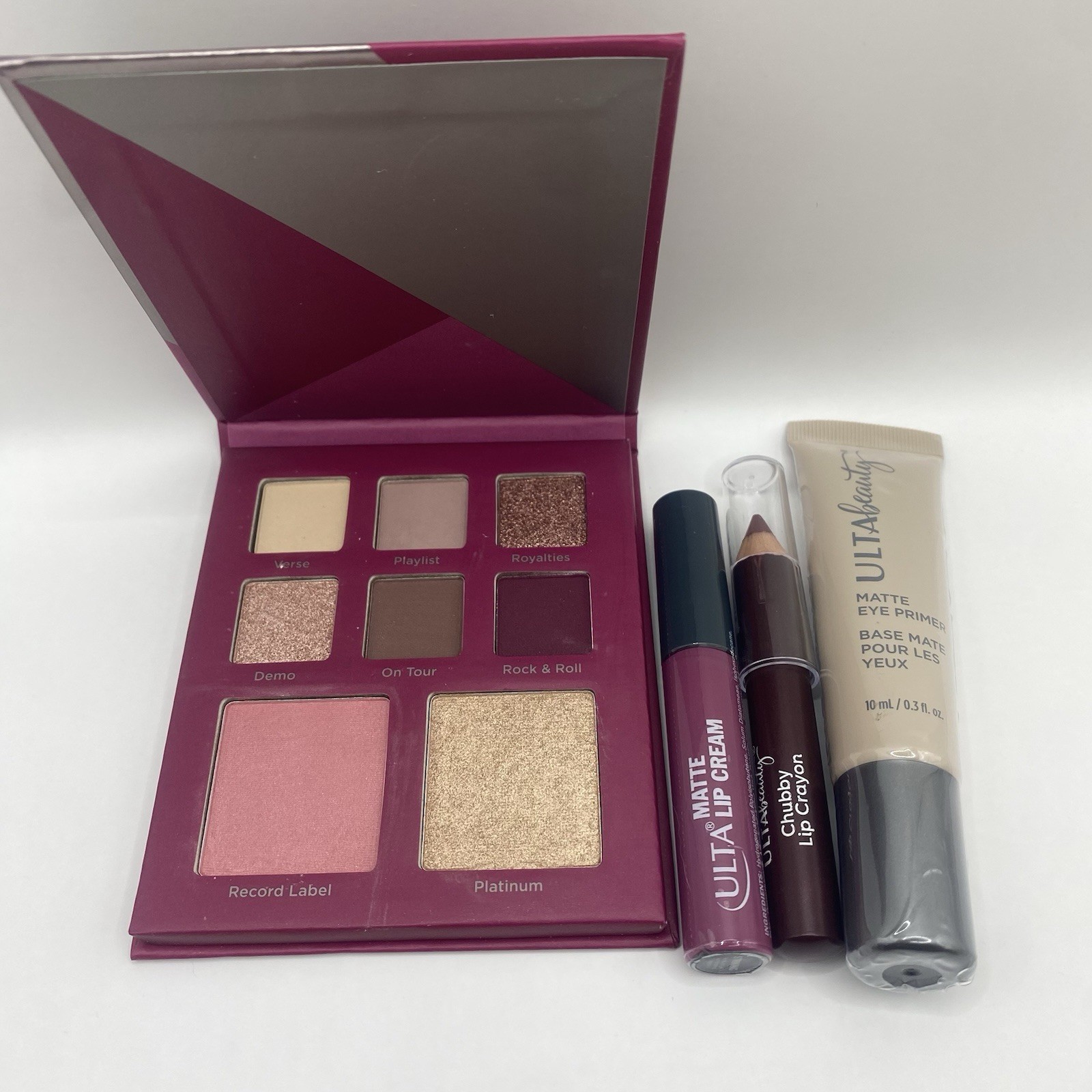 ULTA Beauty 4Pc Makeup Lot Face Palette Lip Cream Lip Crayon Eye Primer
