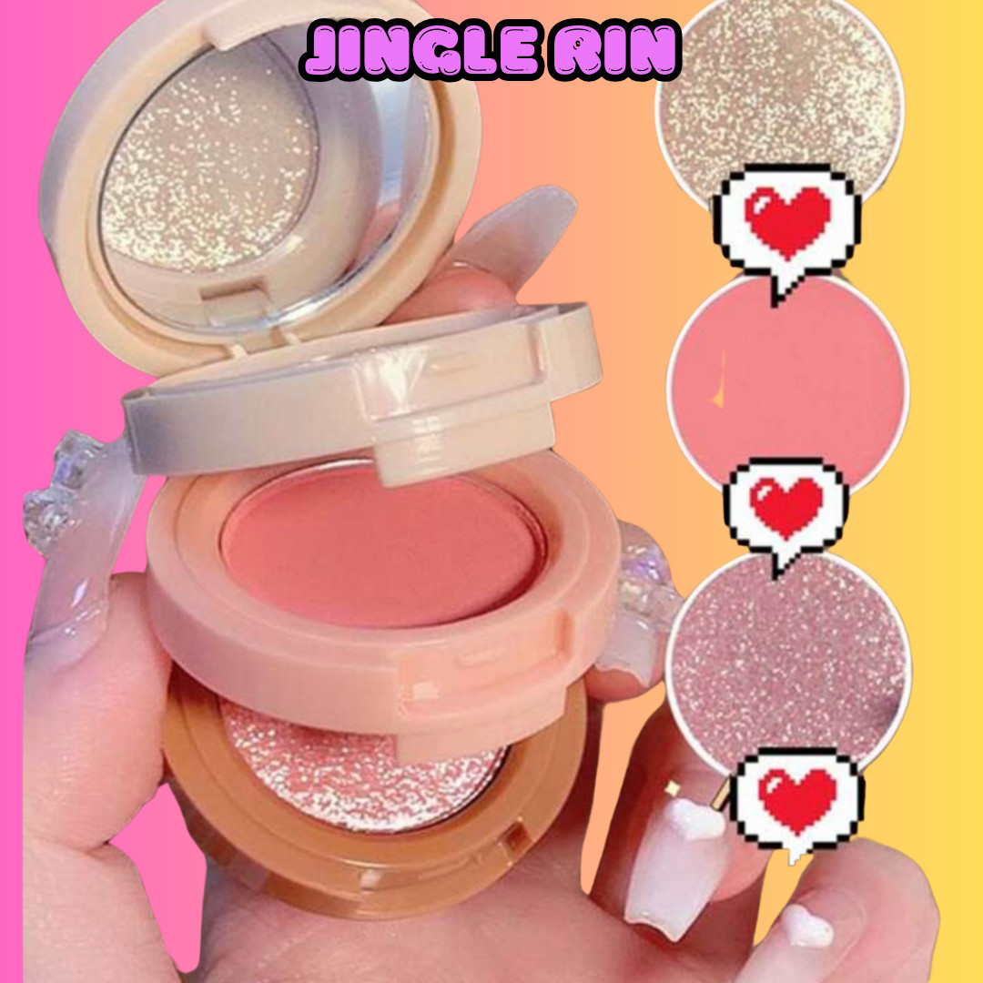 3-IN-1 MAKEUP PALETTE HIGHLIGHTER BLUSH & EYE SHADOW 1PCS 30G 2PCS FREE SHIPPING