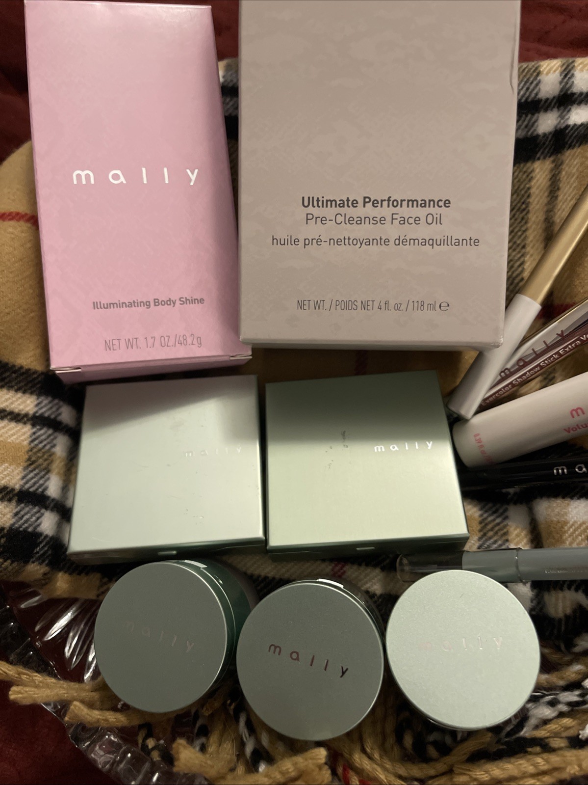 12pc MALLY Makeup ,shine, Glow, Lip, Concealer, Primer, Blush, Foundation, Clean