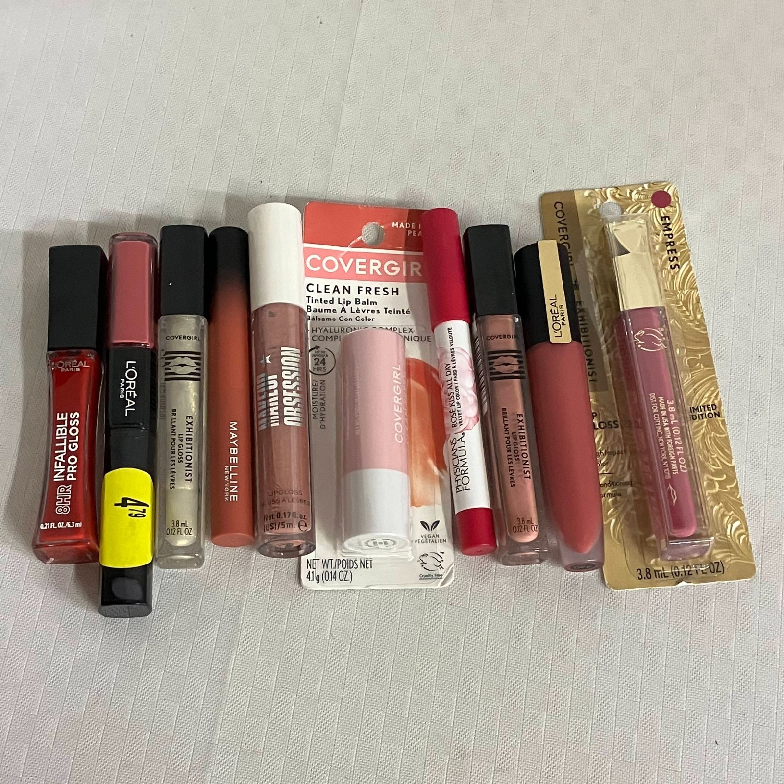 L’Oréal, Maybelline, CoverGirl, Rimmel, Revlon 10-Piece Lip Kit Set New