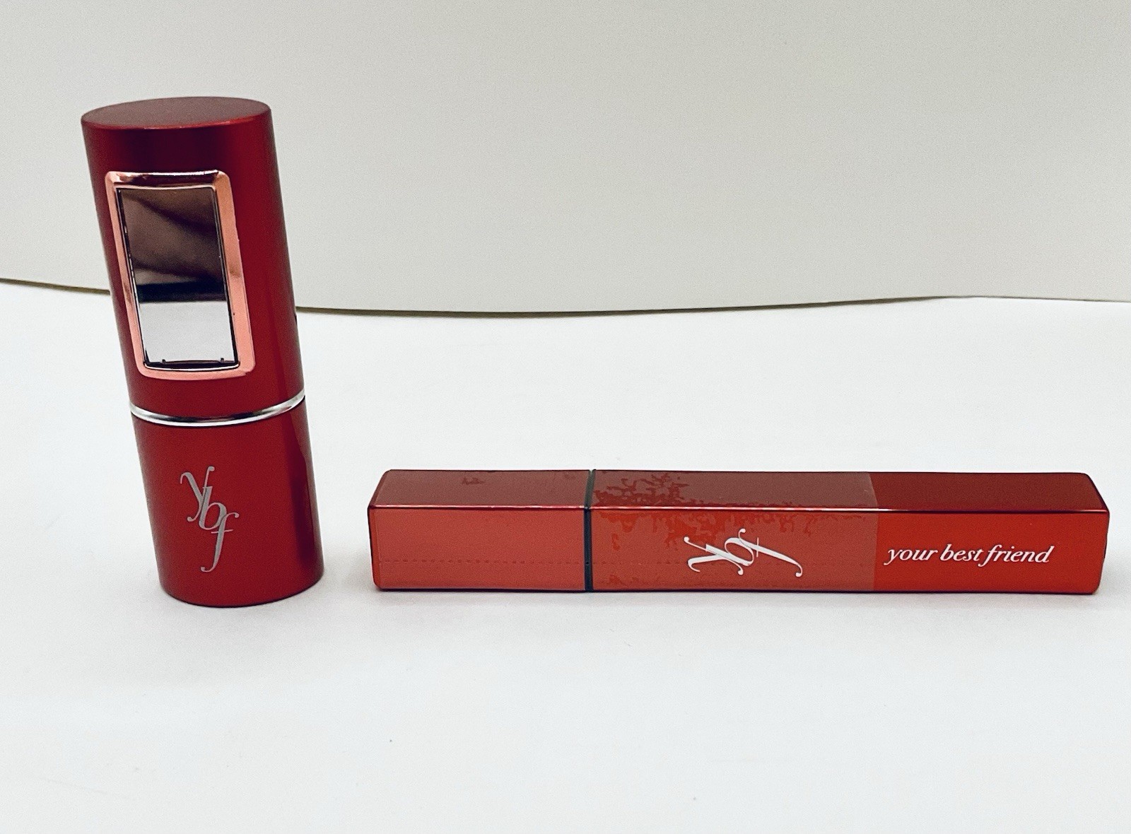 YBF BEAUTY XTREME BLACK MASCARA & LIGHT-UP TWEEZERS IN MIRROR CASE RARE HTF NOS