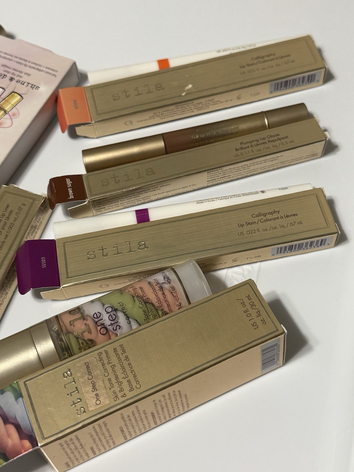 Stila Makeup Bundle Lot Lippies & One Step Correct