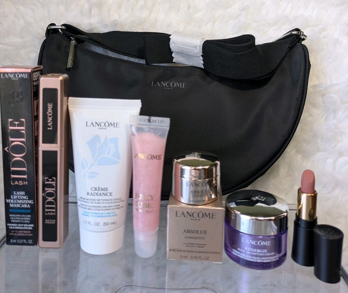 Lancome 7pcs Bundle Absolute longevity, Renergie, Creme Radiance, Idole Lash NEW