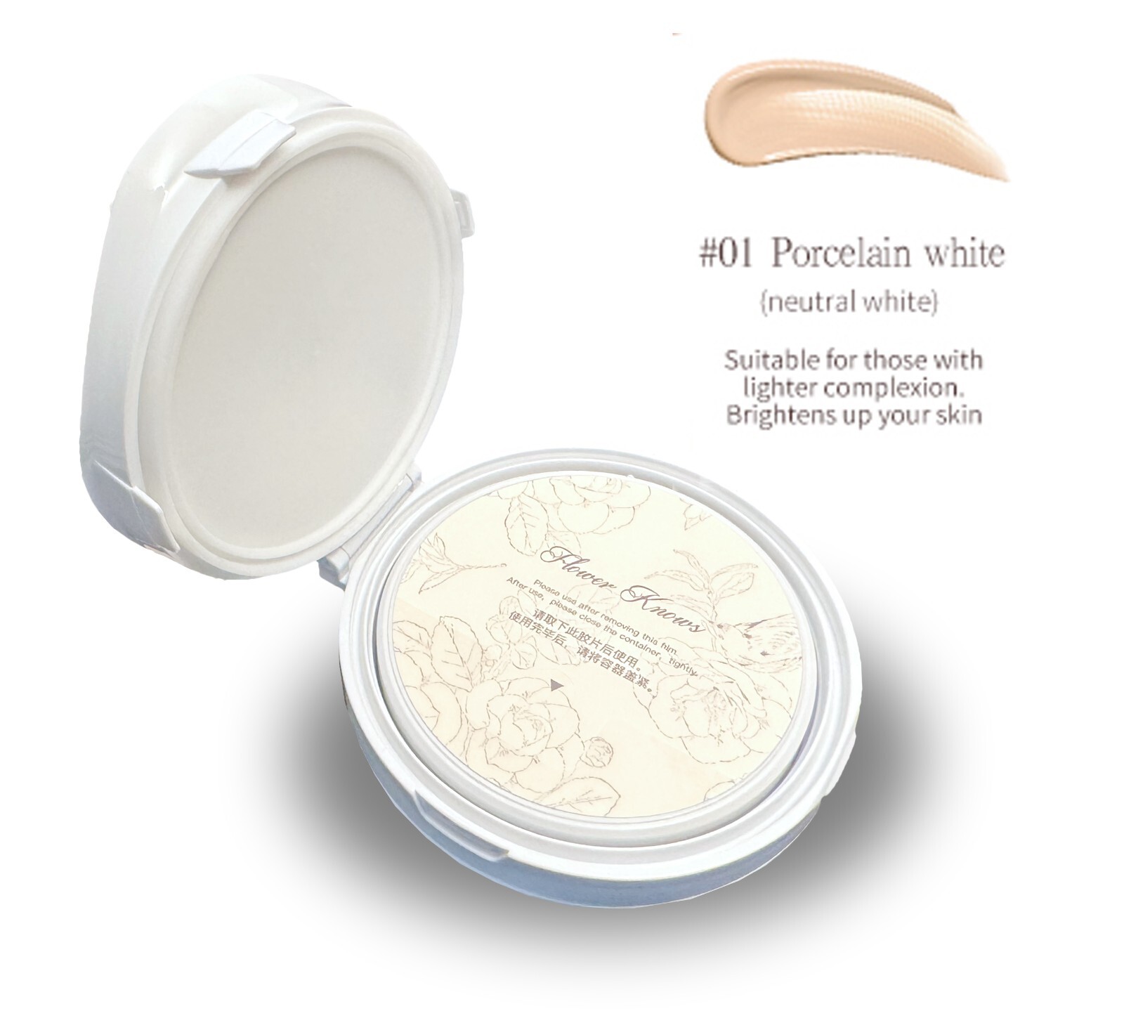 Flower Knows Goddess Shell + Air Cushion BB CC Cream Foundation #01 Porcelain
