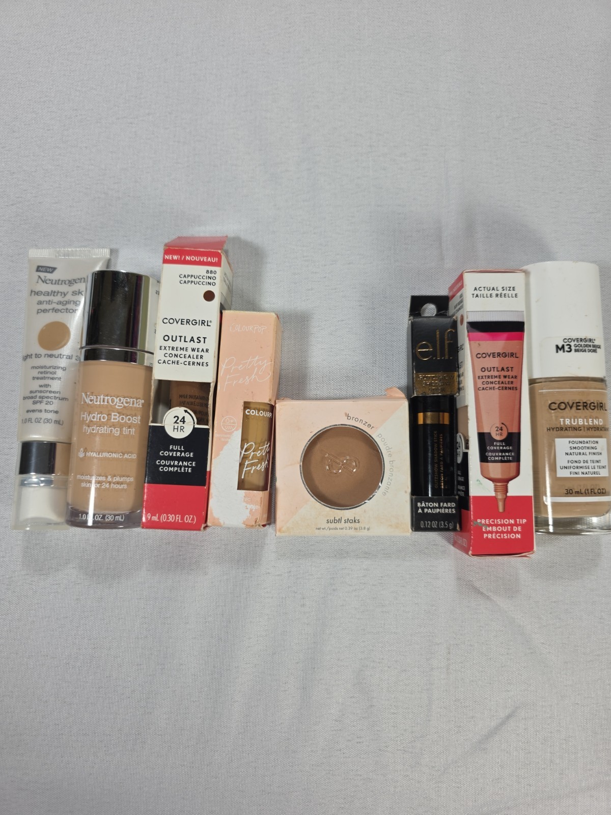 New Makeup Lot 8pc Neutrogena CoverGirl ColourPop ELF Subtl Beauty Foundation