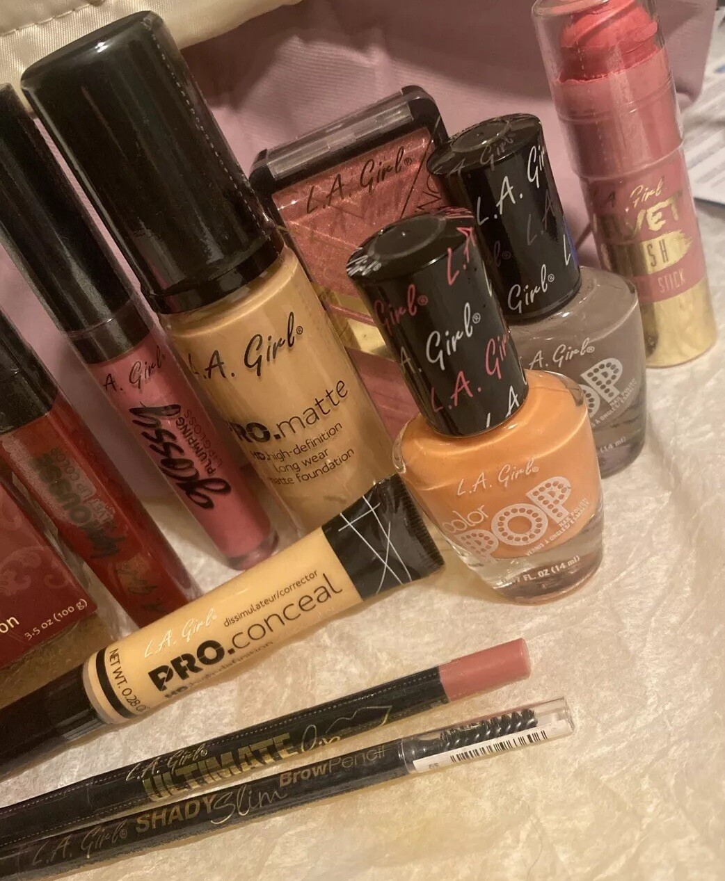 💄lot of beauty 14pc LA girls Makeup Lips Blush Nail Polish BALI SOAP & MORE 🫦