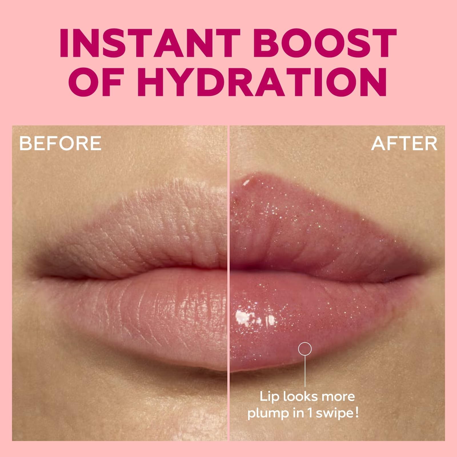 FOCALLURE Sparkling Gem Lip Plump, Hydrating & Volumizing Lip Plumper Gloss B…