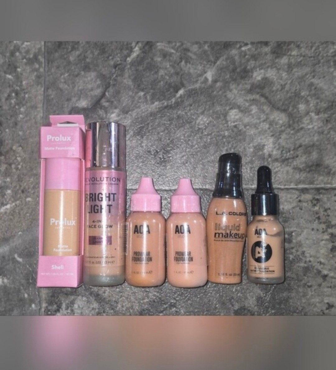 Foundation Bundle- Prolux, Makeup Revolution, AOA Studio & LA Colors BNIB