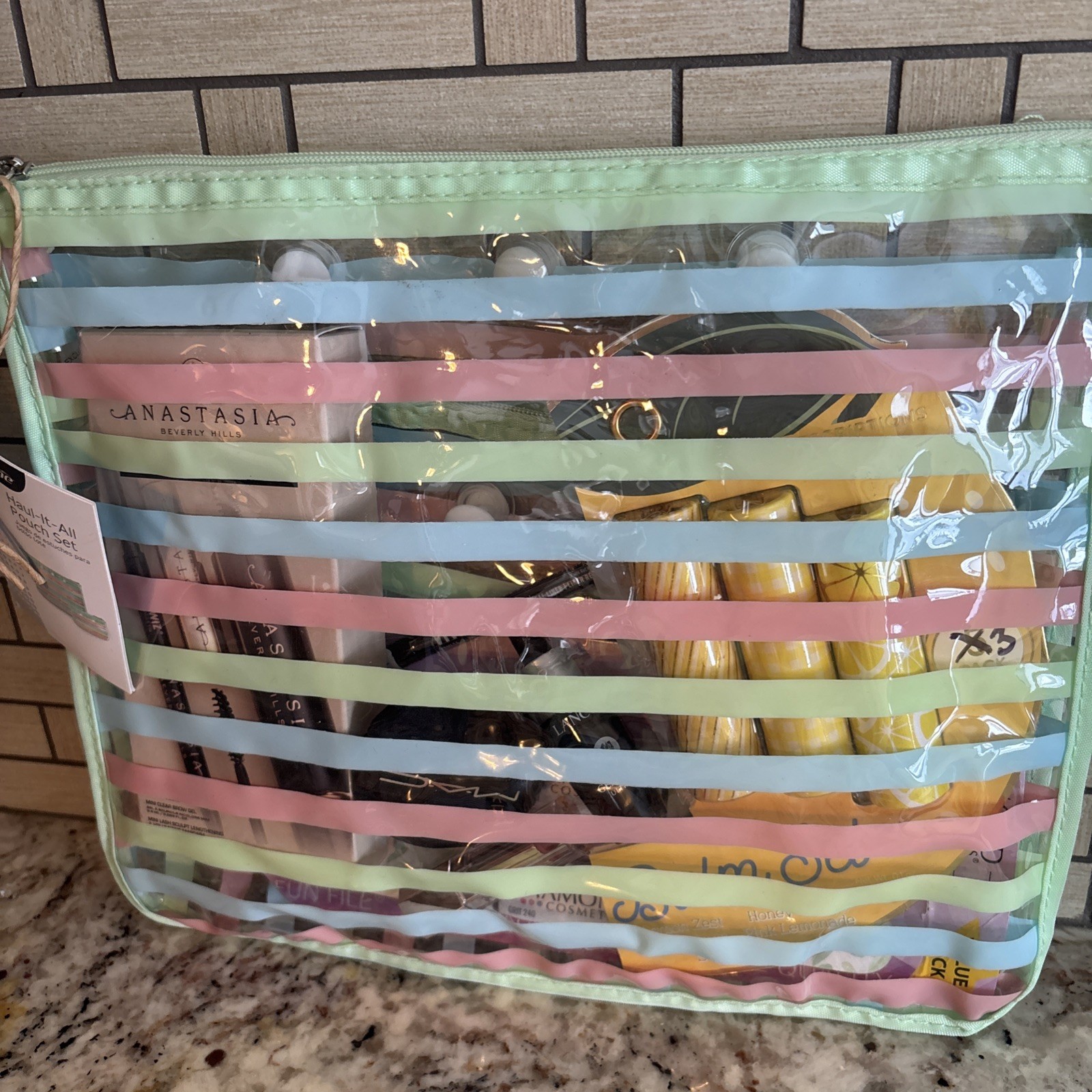 Mixed Lot Haul-It-All Pouch Set with Lancôme Anastasia NYX Full Size & Samples